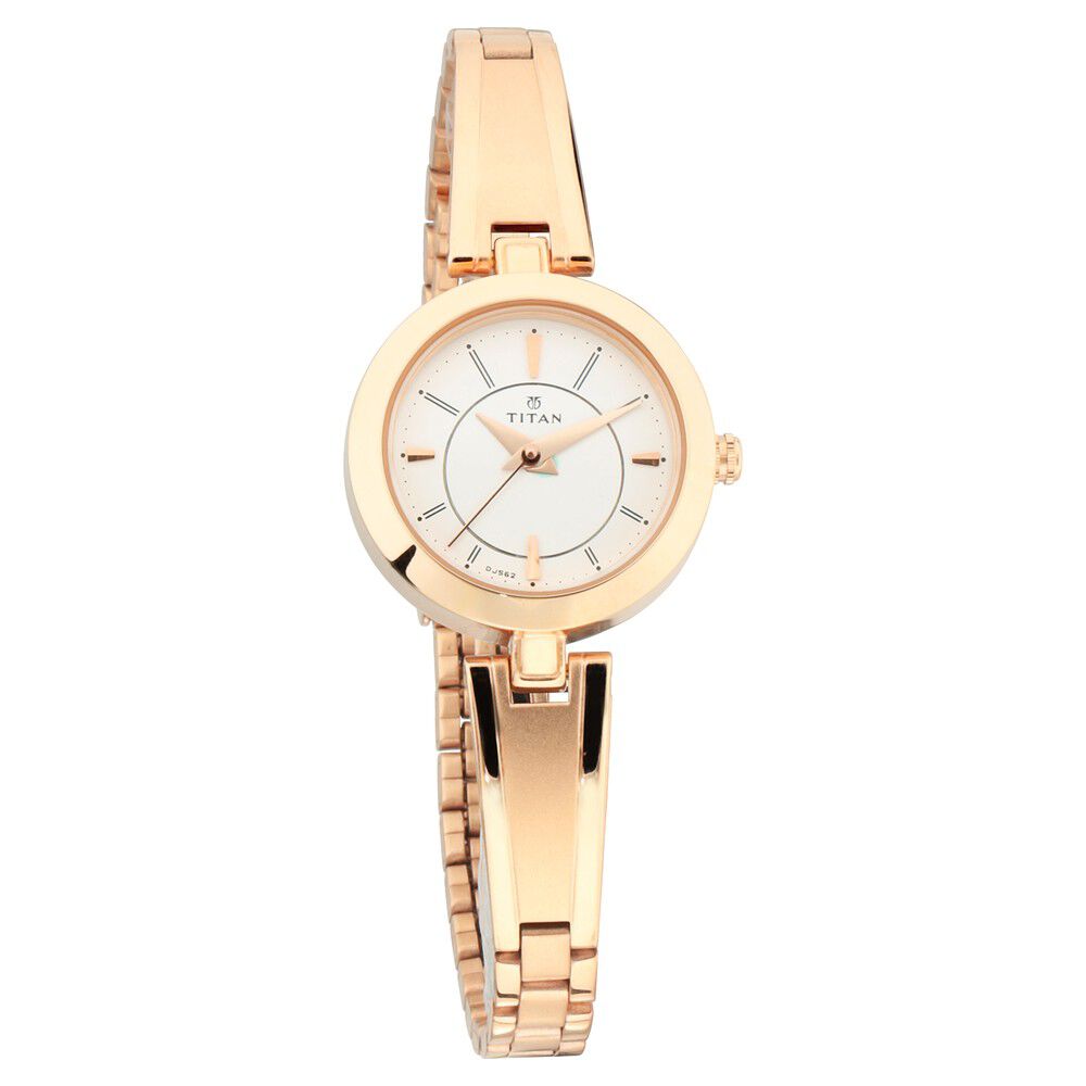 Titan Quartz Analog Silver Dial Metal Strap Watch for Women NS2598WM01