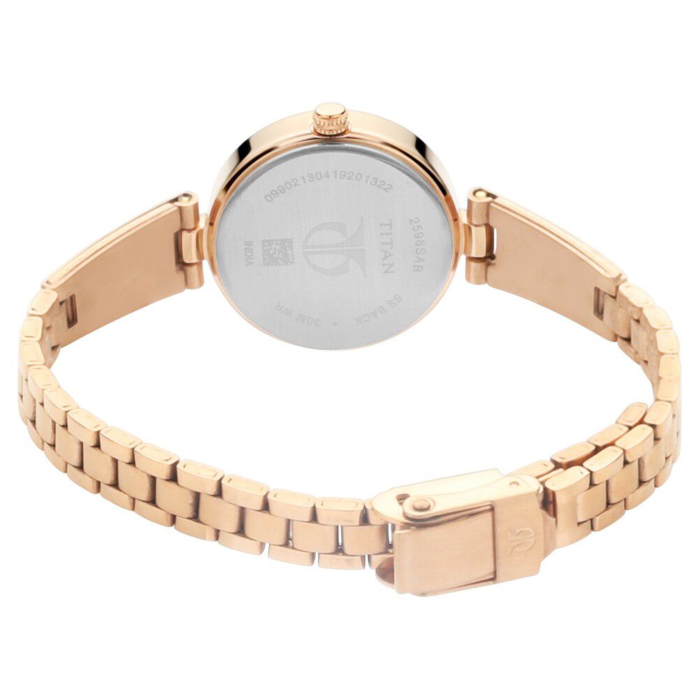 Titan Quartz Analog Silver Dial Metal Strap Watch for Women NS2598WM01