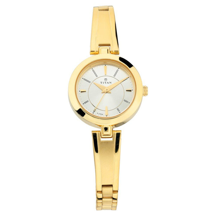 Titan Quartz Analog Silver Dial Metal Strap Watch for Women NN2598YM02