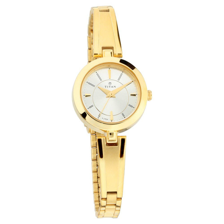 Titan Quartz Analog Silver Dial Metal Strap Watch for Women NN2598YM02