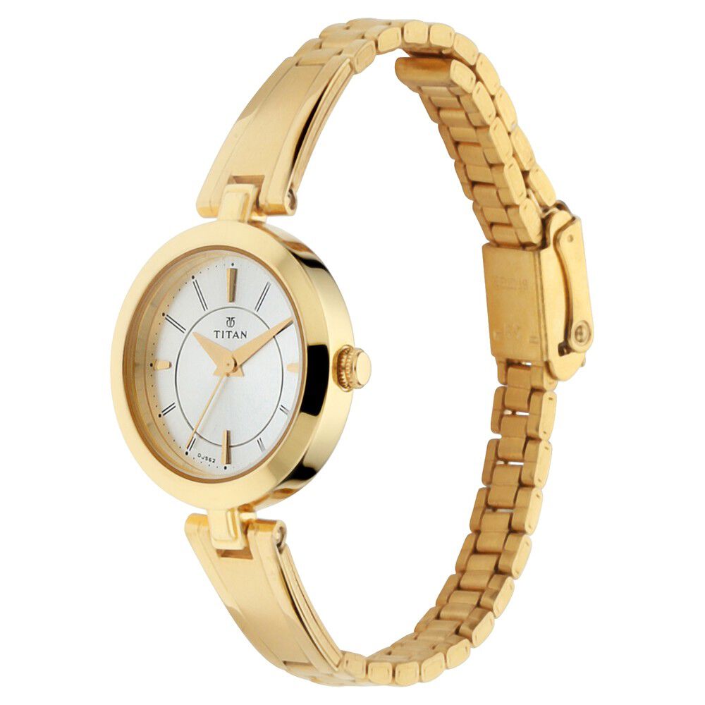 Titan Quartz Analog Silver Dial Metal Strap Watch for Women NN2598YM02