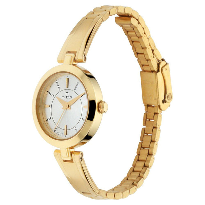 Titan Quartz Analog Silver Dial Metal Strap Watch for Women NN2598YM02
