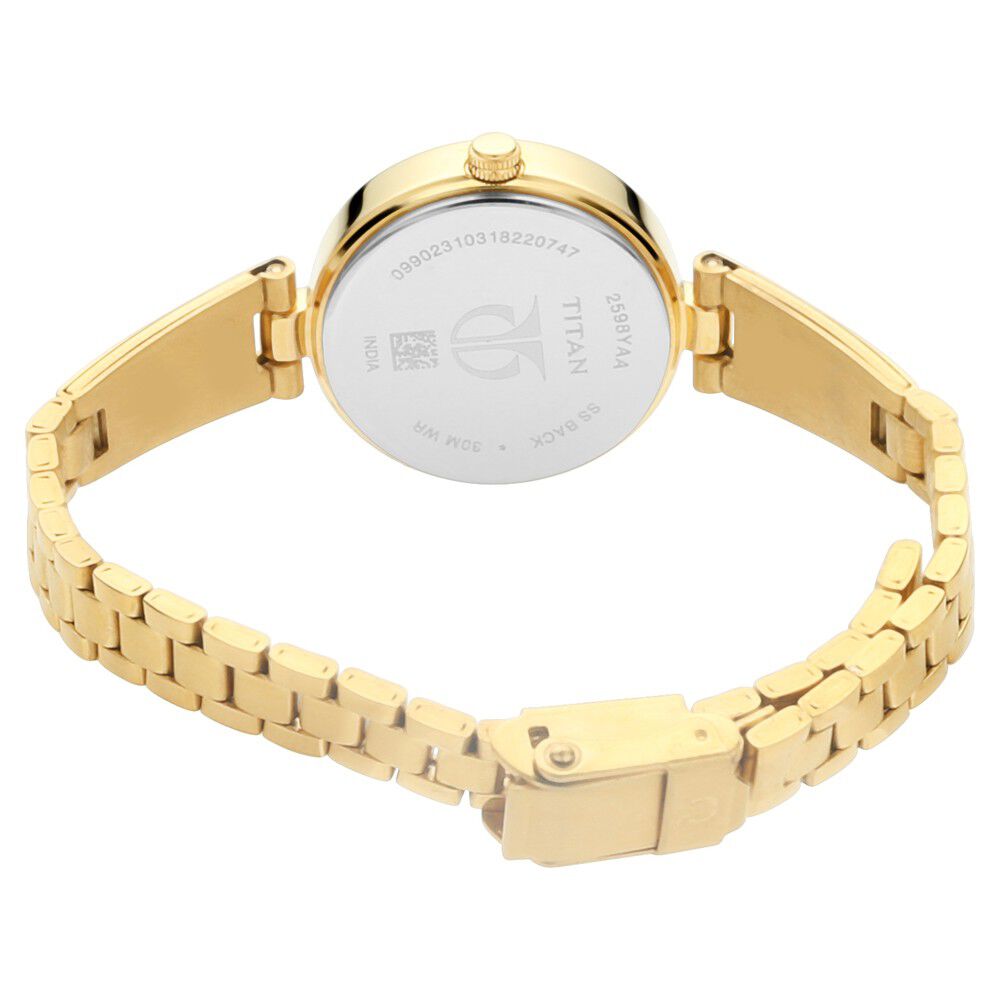 Titan Quartz Analog Silver Dial Metal Strap Watch for Women NN2598YM02