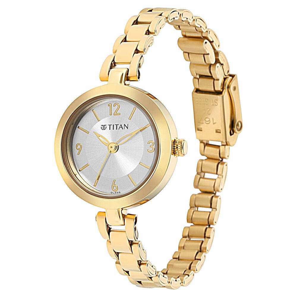 Titan Lagan Silver Dial Analog Metal Strap Watch for Women - The Watch Factory ®