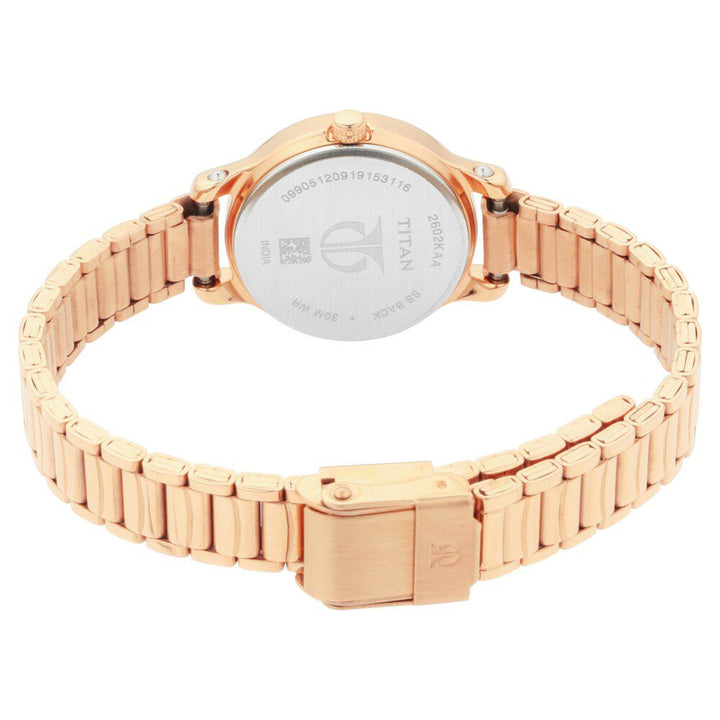 Titan Quartz Analog with Date Silver Dial Stainless Steel Strap Watch for Women NS2602WM01