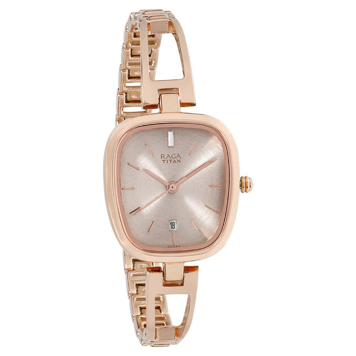 Titan Raga Viva Grey Dial Analog with Date Rose Gold Metal Strap watch for Women - The Watch Factory ®