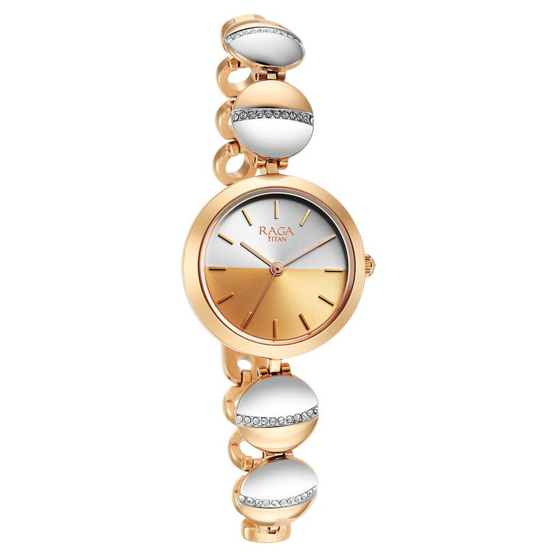 Titan Raga Delight Two Toned Dial Analog Metal Strap Watch For Women