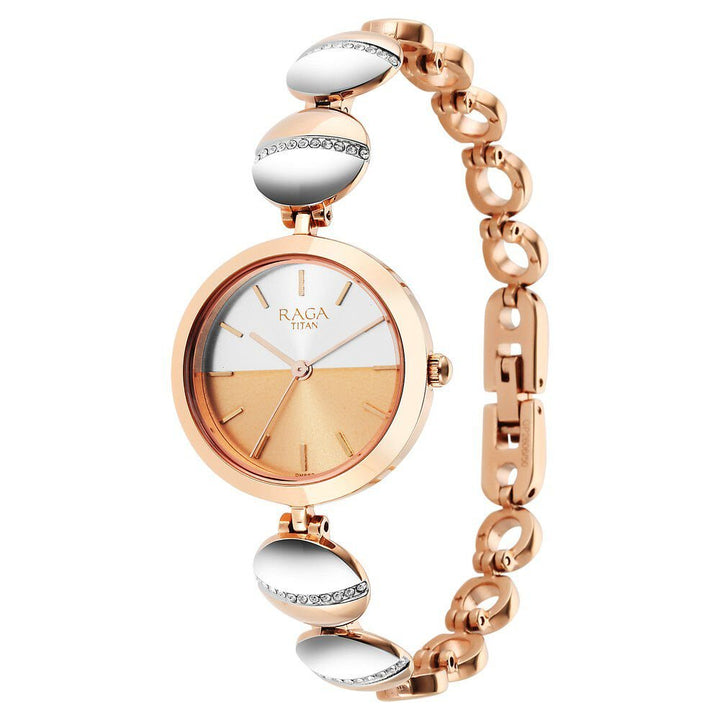 Titan Raga Delight Two Toned Dial Analog Metal Strap Watch for Women - The Watch Factory ®