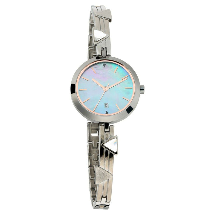 Titan Raga Viva Mother of Pearl Dial Analog with Date Metal Strap Watch for Women NQ2606QM01