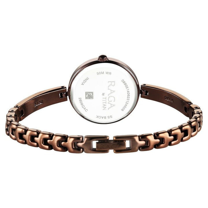 Titan Raga Viva Quartz Analog Brown Dial Brown Metal Strap Watch for Women - The Watch Factory ®