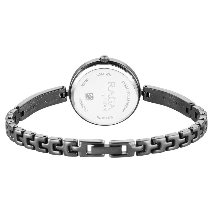 Titan Raga Viva Quartz Analog Black Dial Grey Metal Strap Watch for Women - The Watch Factory ®