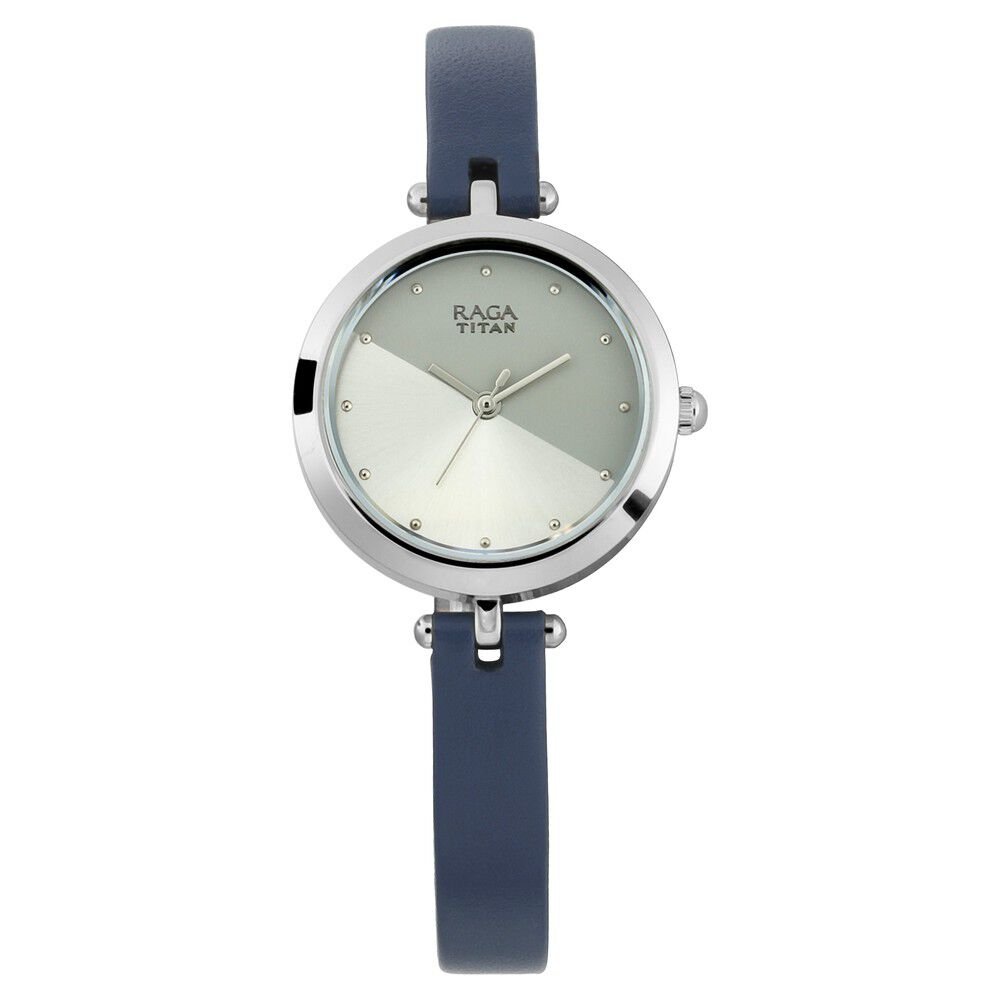 Titan Raga Viva Grey Dial Analog Leather Strap Watch for Women - The Watch Factory ®