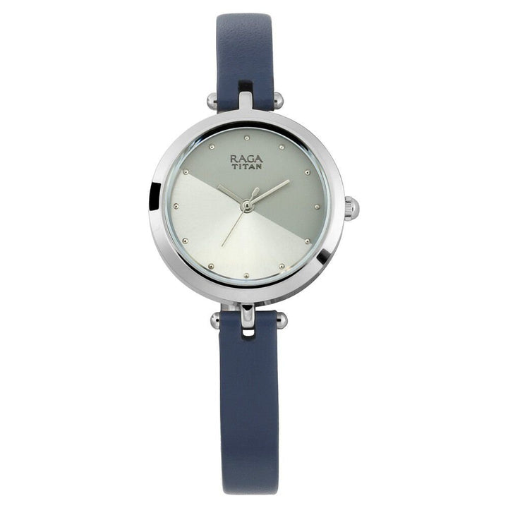 Titan Raga Viva Grey Dial Analog Leather Strap Watch for Women - The Watch Factory ®