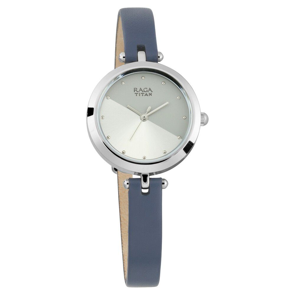 Titan Raga Viva Grey Dial Analog Leather Strap Watch for Women NS2606SL01