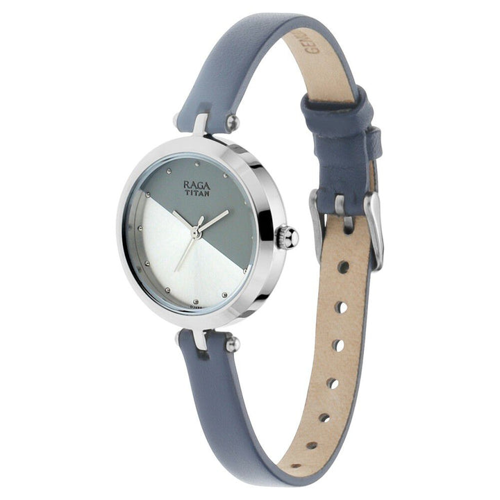 Titan Raga Viva Grey Dial Analog Leather Strap Watch for Women NS2606SL01