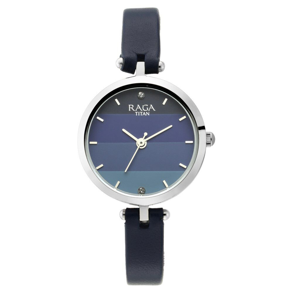 Titan Raga Viva Blue Dial Analog Leather Strap watch for Women - The Watch Factory ®