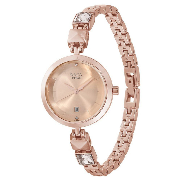 Titan Raga Viva Rose Gold Dial Analog Metal Strap watch for Women - The Watch Factory ®