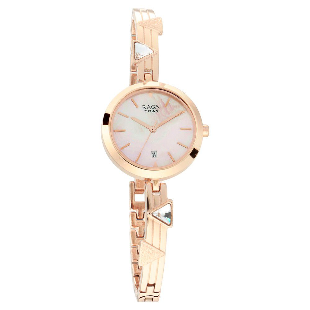 Titan Raga Viva Mother of Pearl Dial Women Watch With Metal Strap NS2606WM04