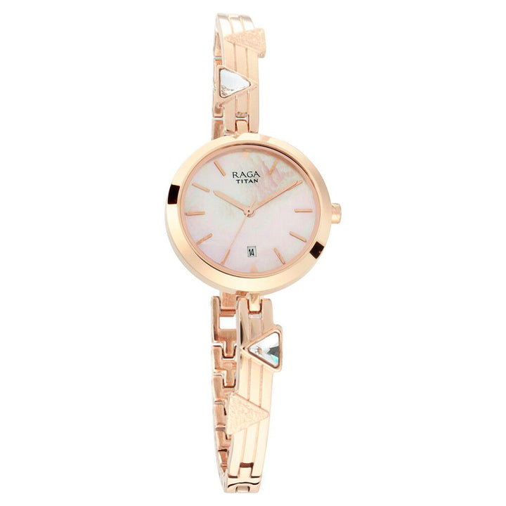 Titan Raga Viva Mother of Pearl Dial Women Watch With Metal Strap NS2606WM04