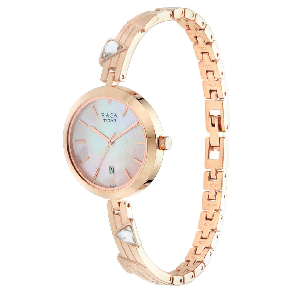 Titan Raga Viva Mother of Pearl Dial Women Watch With Metal Strap NS2606WM04