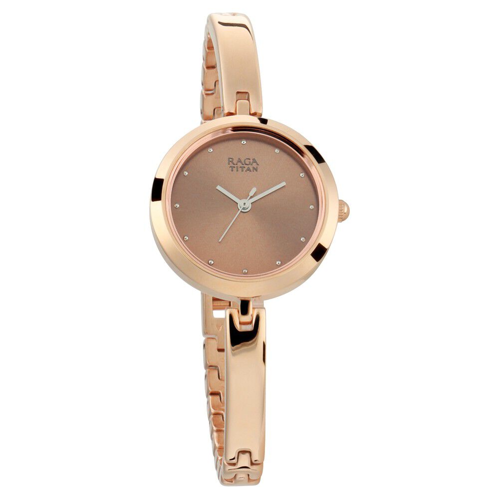 Titan Raga Viva Rose Gold Dial Women Watch With Metal Strap NS2606WM05