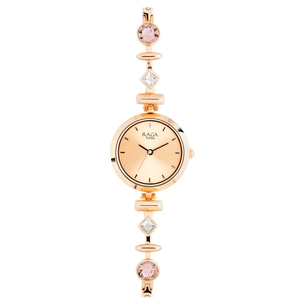 Titan Raga Facets Rose Gold Dial Women Watch With Stainless Steel Strap - The Watch Factory ®