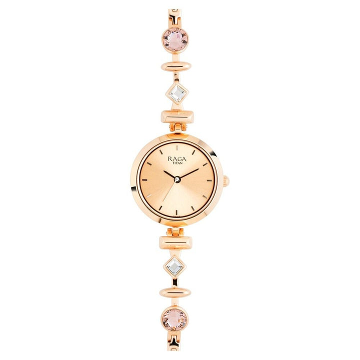 Titan Raga Facets Rose Gold Dial Women Watch With Stainless Steel Strap - The Watch Factory ®