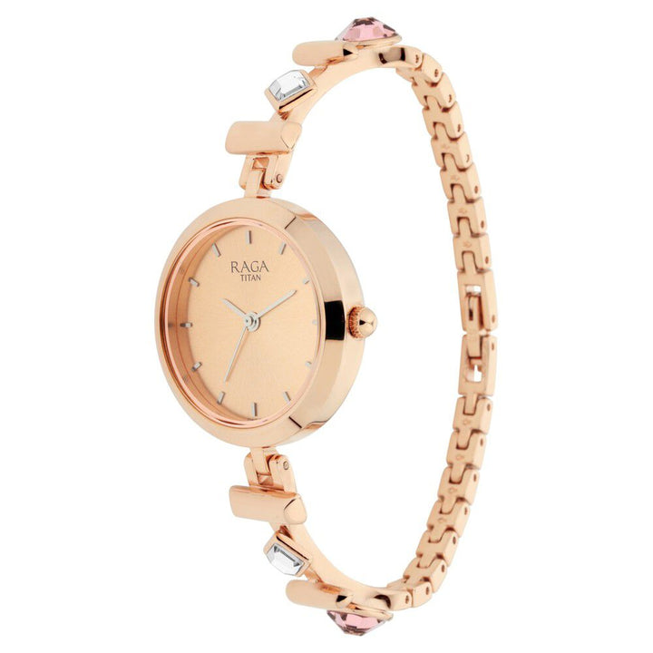 Titan Raga Facets Rose Gold Dial Women Watch With Stainless Steel Strap - The Watch Factory ®