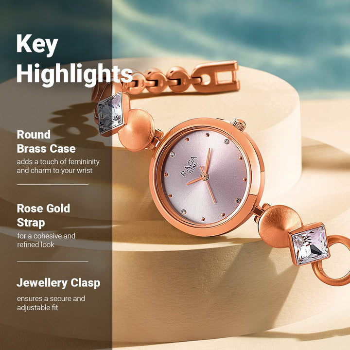 Titan Raga Love All Pink Dial Analog Metal Strap Watch for Women - The Watch Factory ®