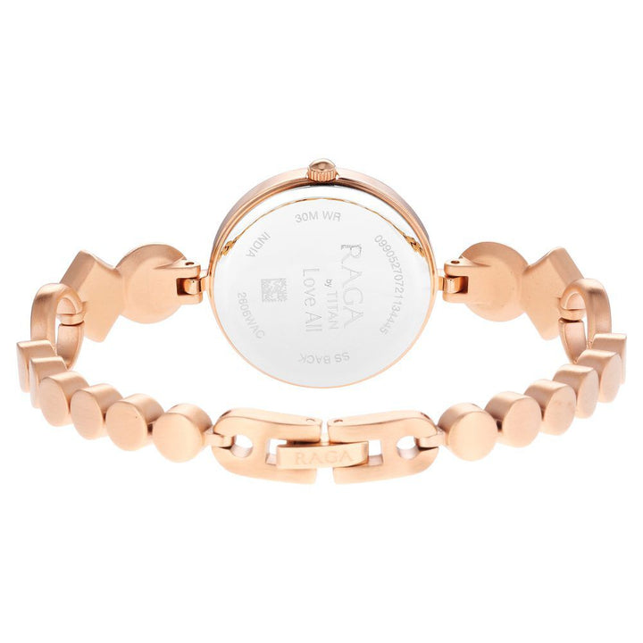 Titan Raga Love All Pink Dial Analog Metal Strap Watch for Women NS2606WM10