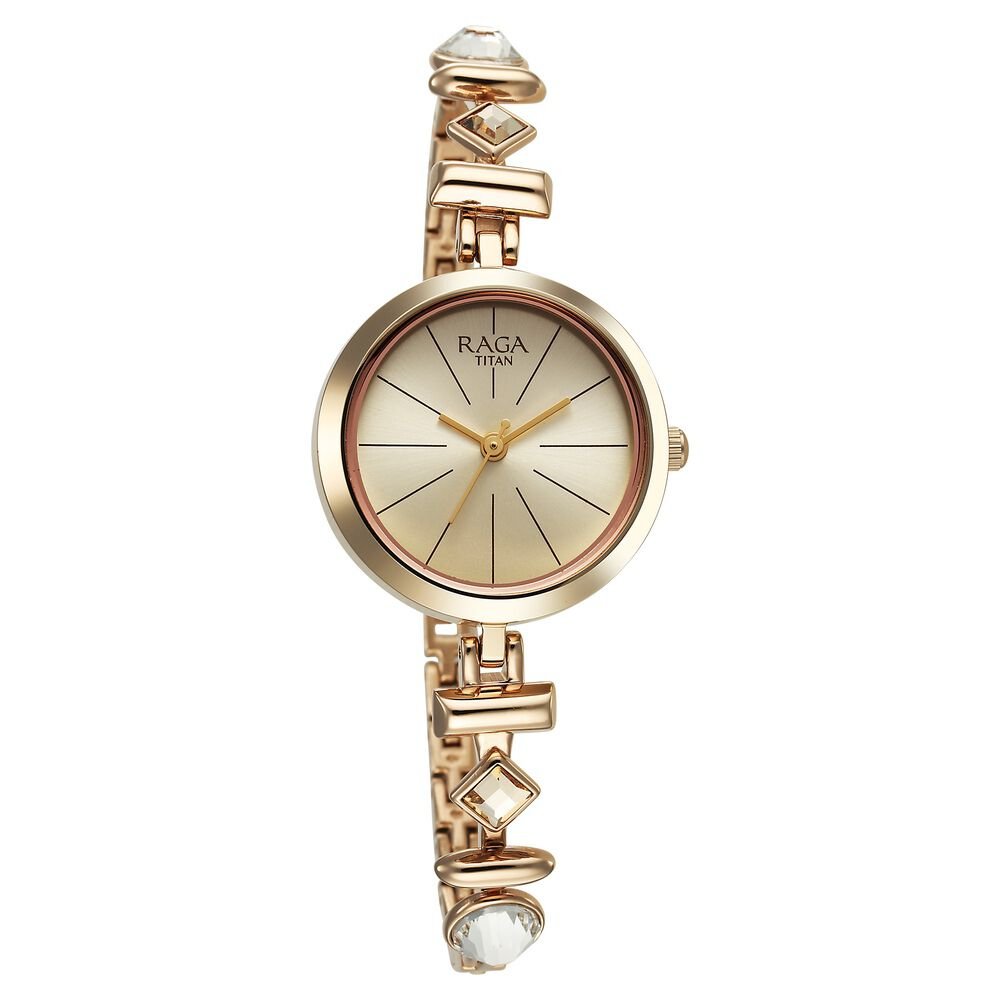 Titan Raga Viva Quartz Analog Champagne Dial Metal Strap Watch for Women - The Watch Factory ®