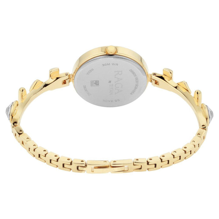 Titan Raga Facets Champagne Dial Analog Stainless Steel Strap Watch for Women NS2606YM05
