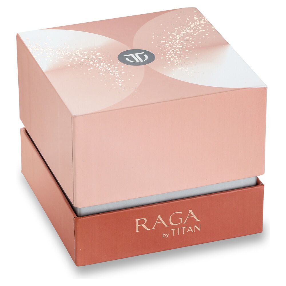 Titan Raga Facets Champagne Dial Analog Stainless Steel Strap Watch for Women NS2606YM05