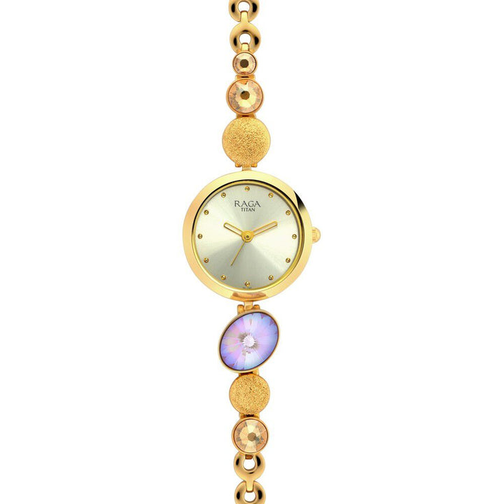 Titan Raga Moments Of Joy Mother of Pearl Dial Women Watch With Metal Strap NS2606YM07