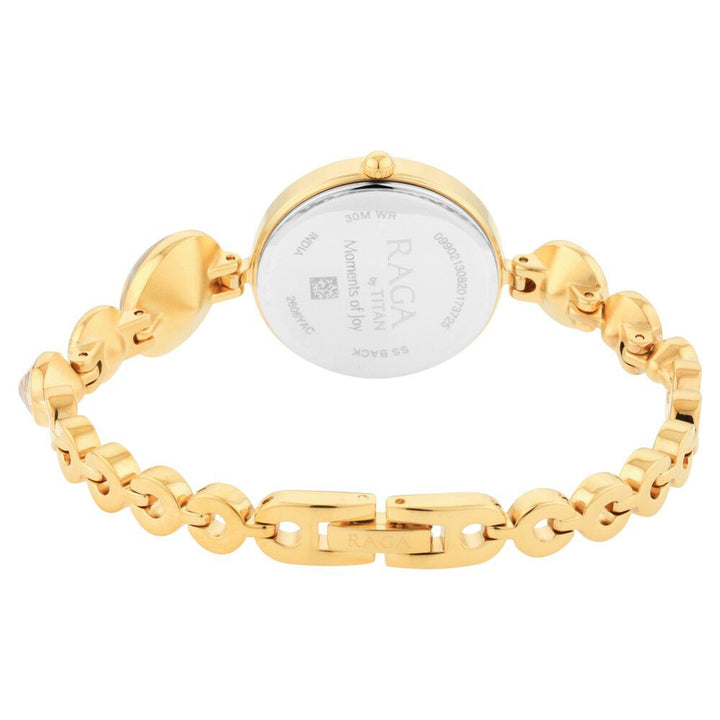 Titan Raga Moments Of Joy Quartz Analog Mother of Pearl Dial Golden Metal Strap Watch For Women - The Watch Factory ®