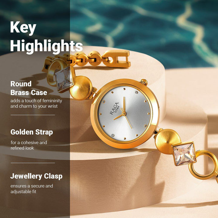 Titan Raga Love All Champagne Dial Analog Metal Strap Watch for Women - The Watch Factory ®