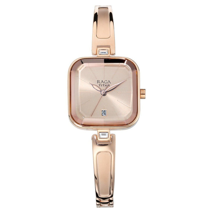 Titan Raga Viva Rose Gold Dial Women Watch With Metal Strap NS2607WM01