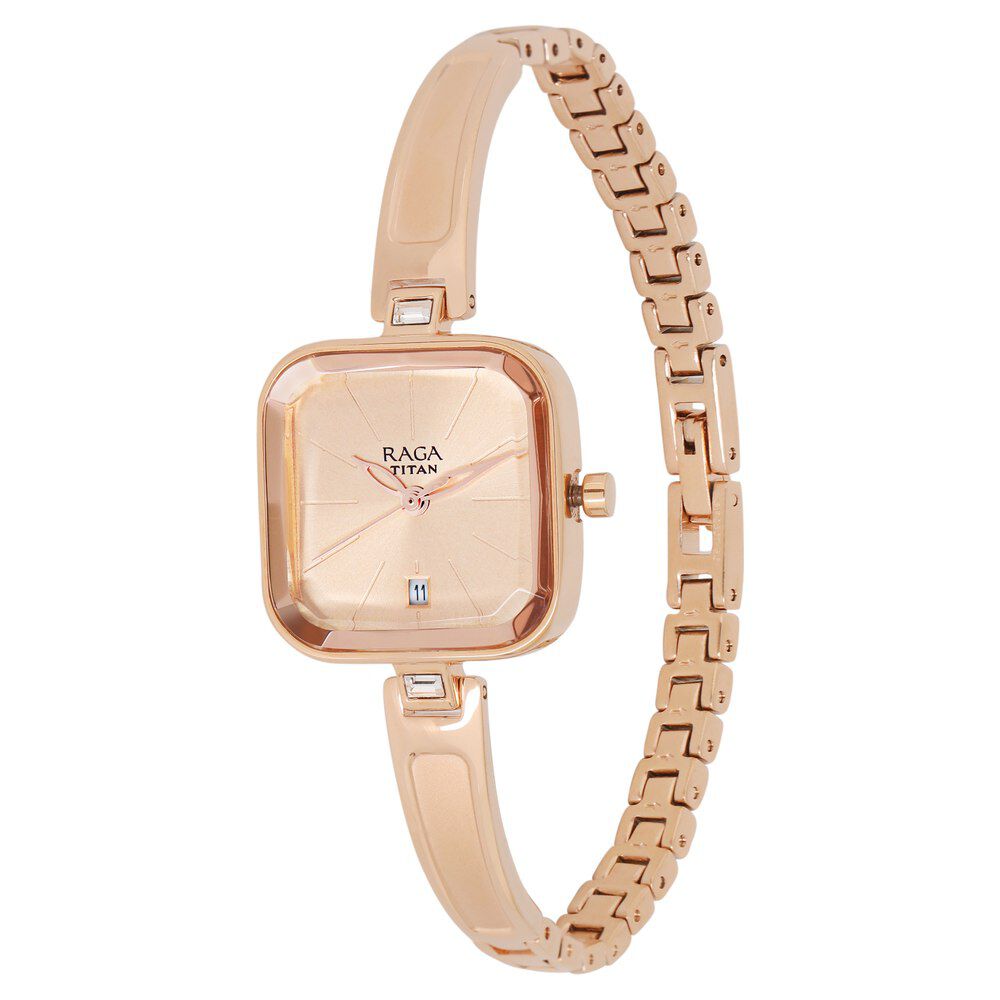 Titan Raga Viva Rose Gold Dial Women Watch With Metal Strap NS2607WM01