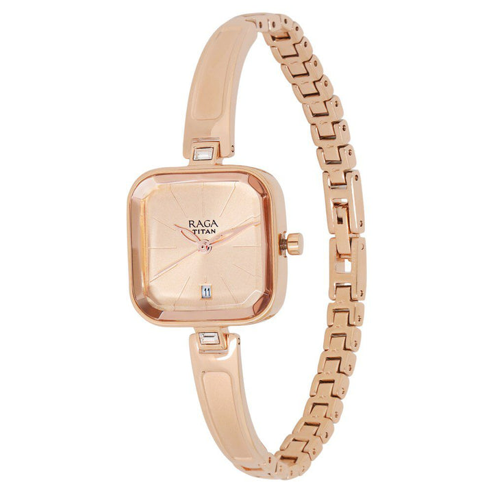 Titan Raga Viva Rose Gold Dial Women Watch With Metal Strap NS2607WM01