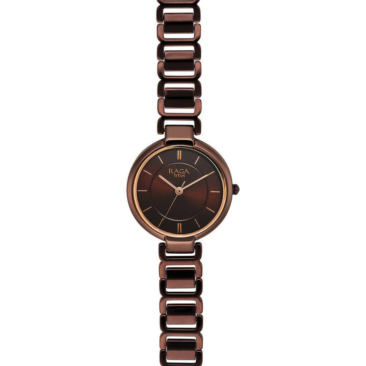 Titan Raga Delight Quartz Analog Brown Dial Brown Metal Strap Watch For Women - The Watch Factory ®