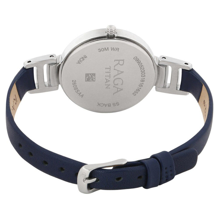 Titan Raga Viva White Dial Analog Leather Strap watch for Women NR2608SL01