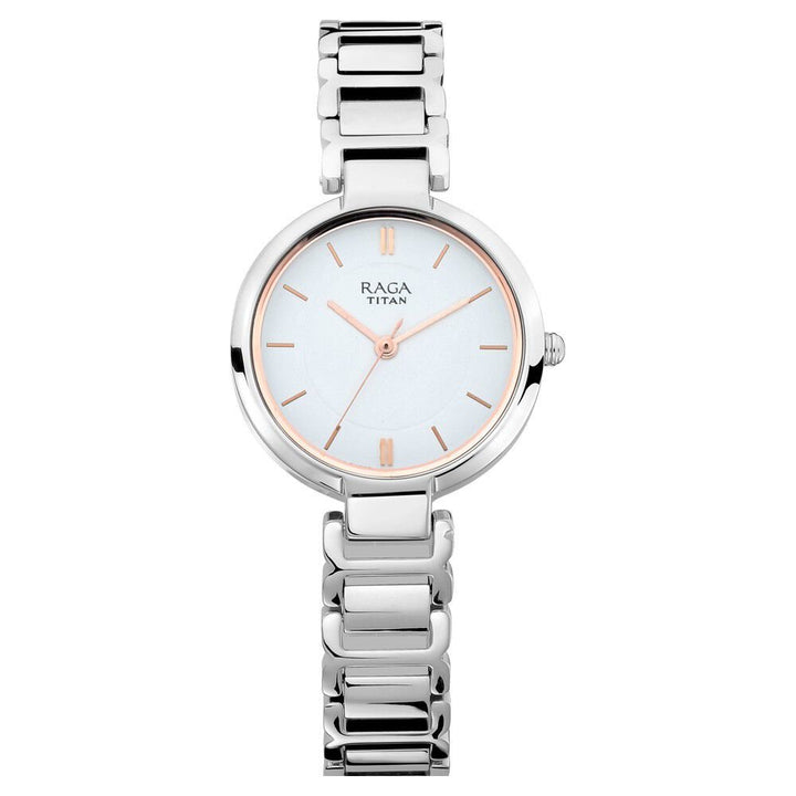 Titan Raga Viva White Dial Analog Metal Strap watch for Women - The Watch Factory ®
