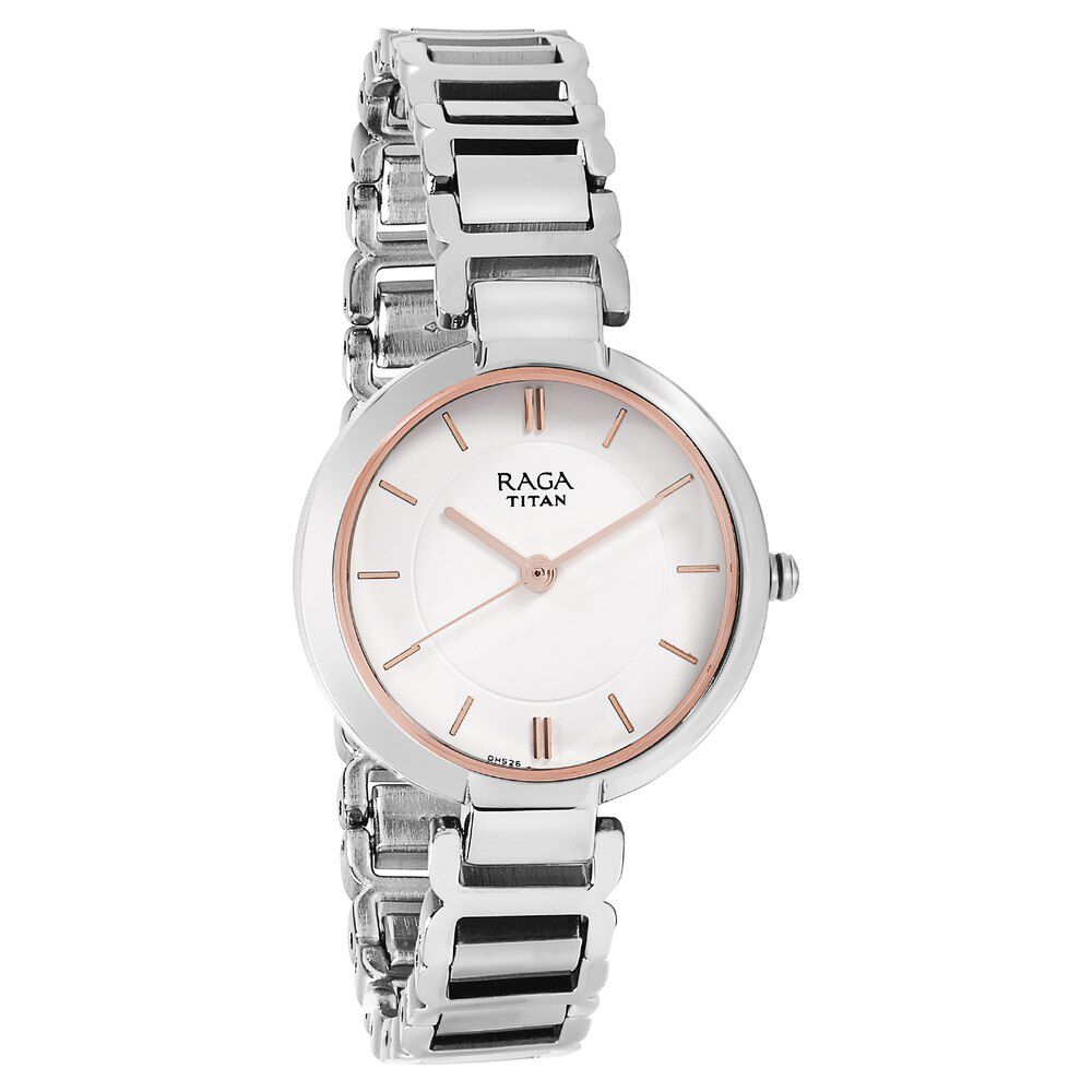 Titan Raga Viva White Dial Analog Metal Strap watch for Women NS2608SM01