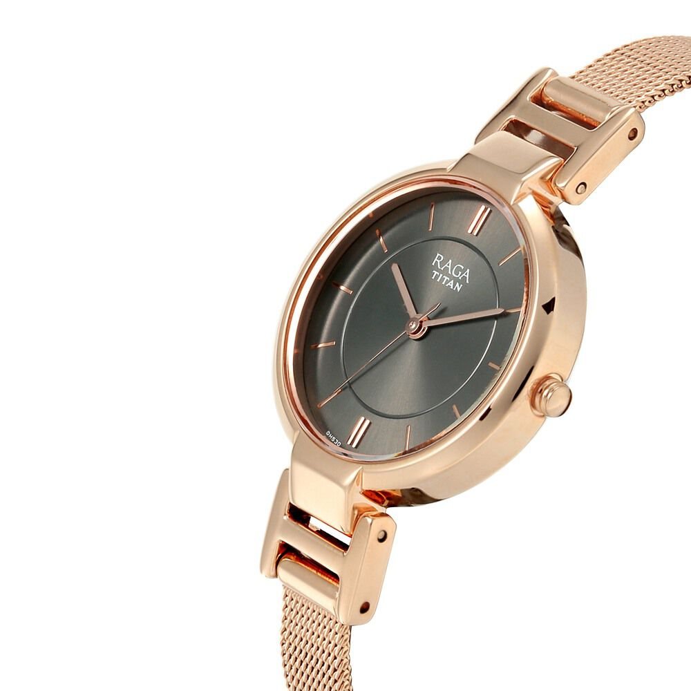 Titan Raga Viva Anthracite Dial Women Watch With Metal Strap - The Watch Factory ®