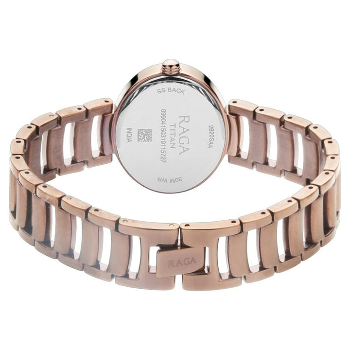 Titan Raga Viva Brown Dial Analog with Day and Date Metal Strap Watch for Women NS2620QM01