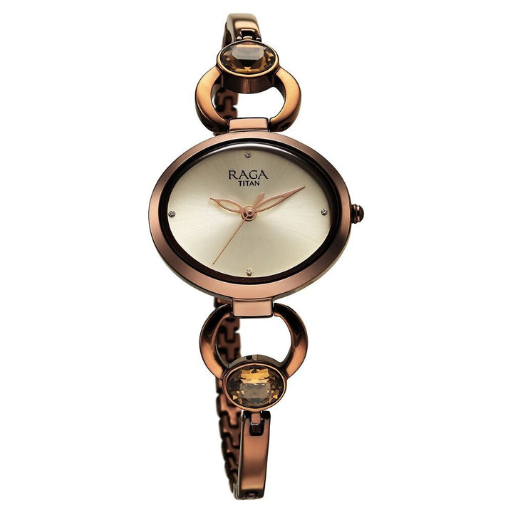 Titan Raga Viva Quartz Analog Champagne Dial Metal Strap Watch for Women - The Watch Factory ®
