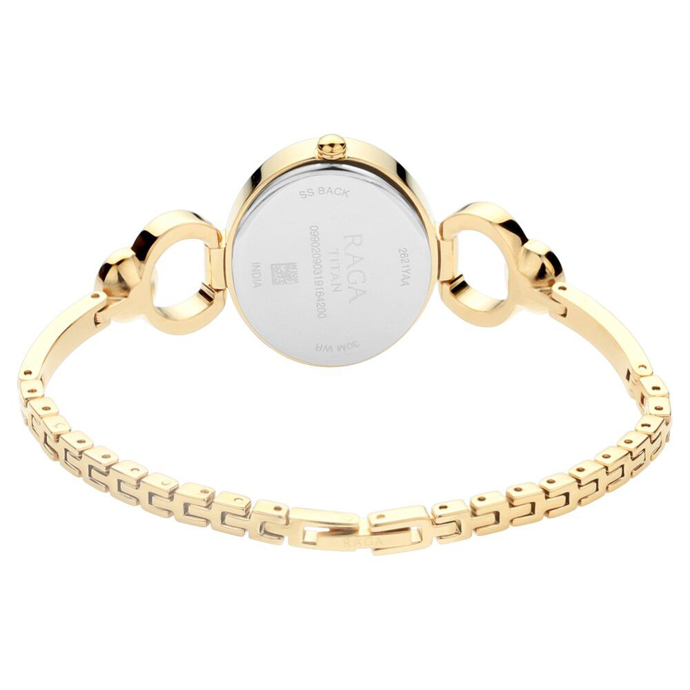 Titan Raga Viva Champagne Dial Analog with Day and Date Metal Strap watch for Women NS2621YM01