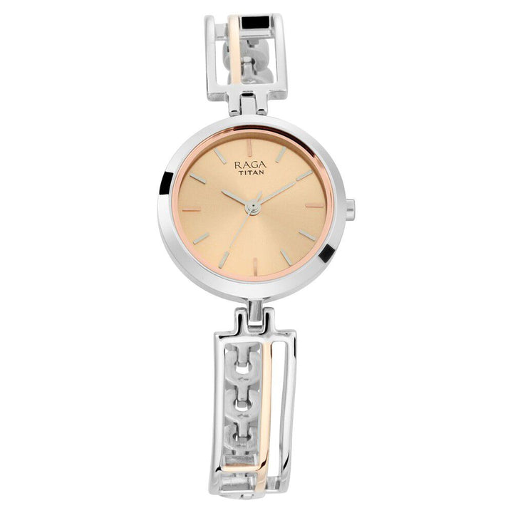 Titan Raga Viva Rose Gold Dial Women Watch With Metal Strap NS2622KM01
