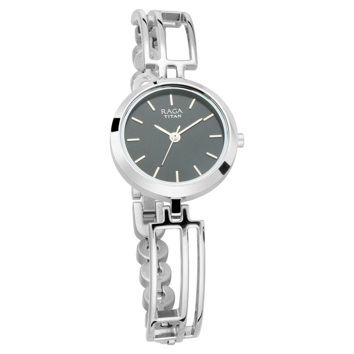 Titan Raga Viva Black Dial Analog Metal Strap Watch for Women NS2622SM01