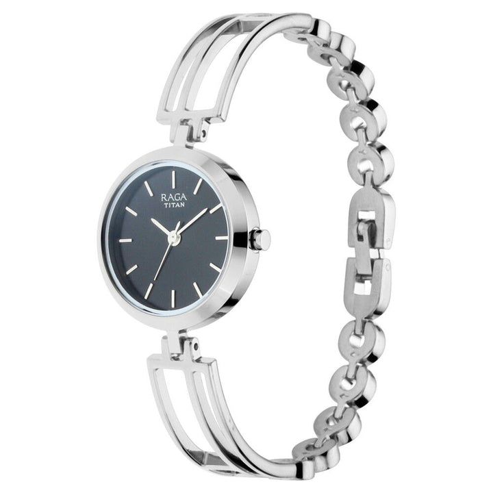 Titan Raga Viva Black Dial Analog Metal Strap Watch for Women NS2622SM01